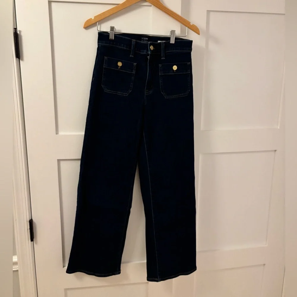 J. Crew Factory Dark Blue Flare Jeans - Picture 3 of 5
